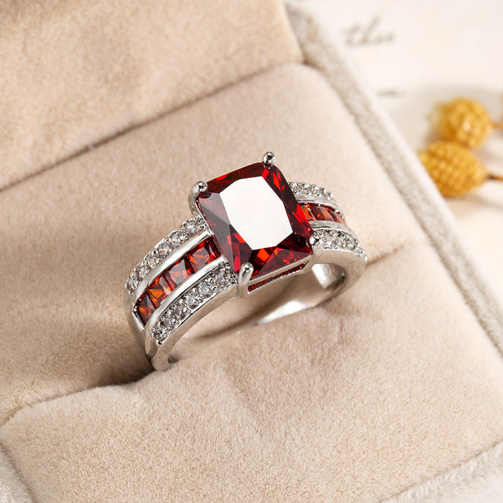 Silver Ruby Ring with Split