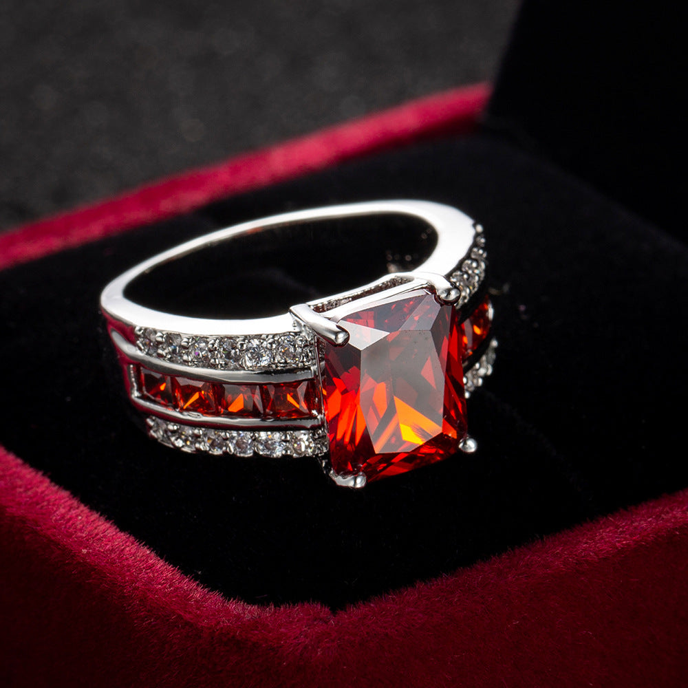 Silver Ruby Ring with Split
