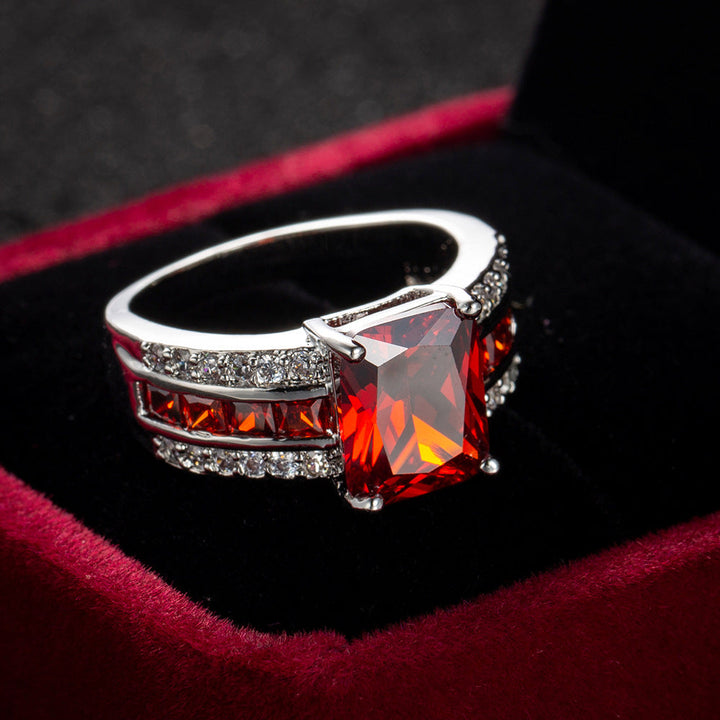 Silver Ruby Ring with Split
