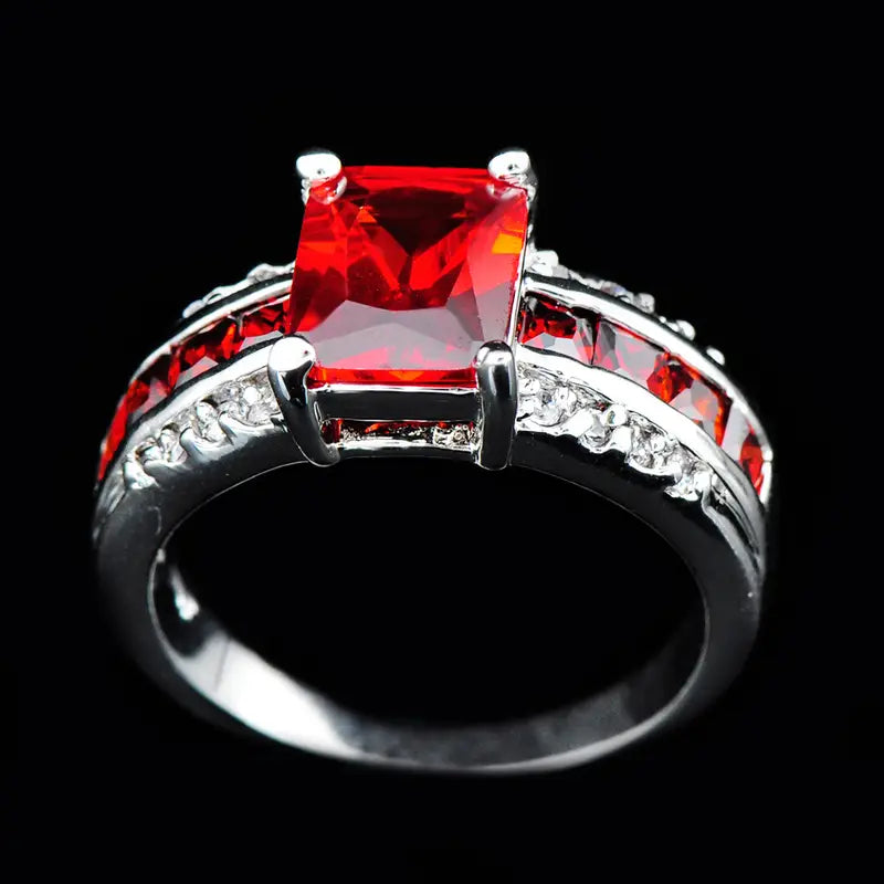 Silver Ruby Ring with Split