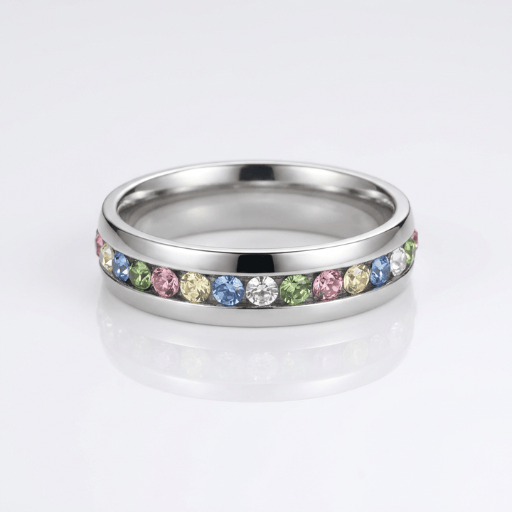 ETERNITY RING IN COLOURED CRYSTAL