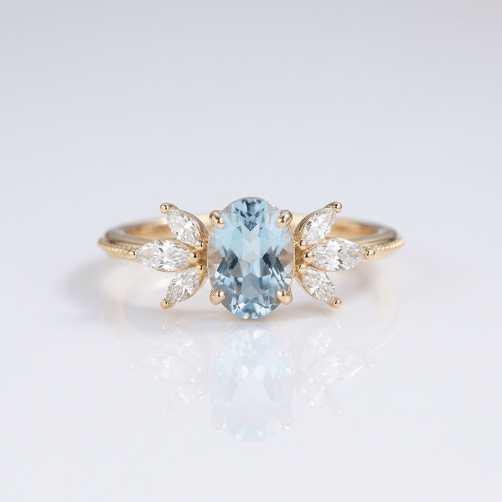 MARQUISE RING IN AQUAMARINE GOLD