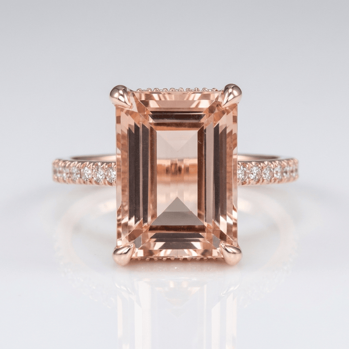 PAVE RING IN MORGANITE ROSE GOLD