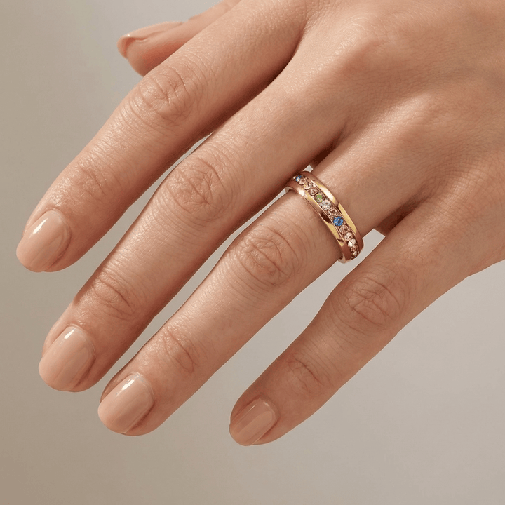 ETERNITY RING IN COLOURED CRYSTAL