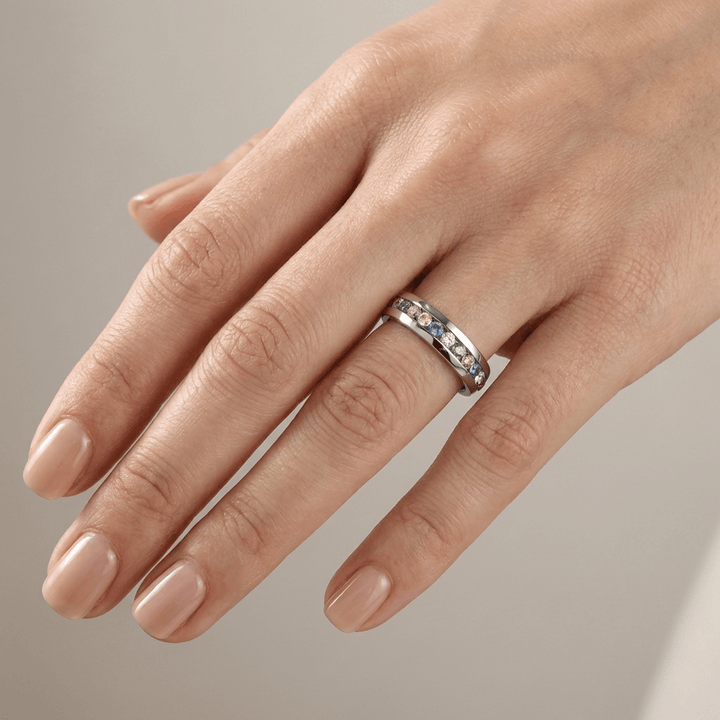 ETERNITY RING IN COLOURED CRYSTAL