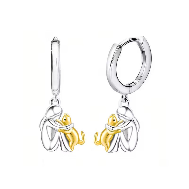 Cat Embrace Pendant Necklace and Earrings Gift – Limited Time Offer