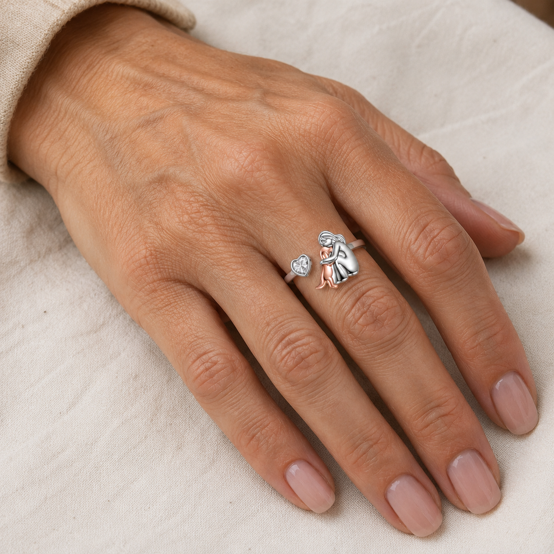 Adjustable Dog Ring – “Always in My Heart” with Zirconia