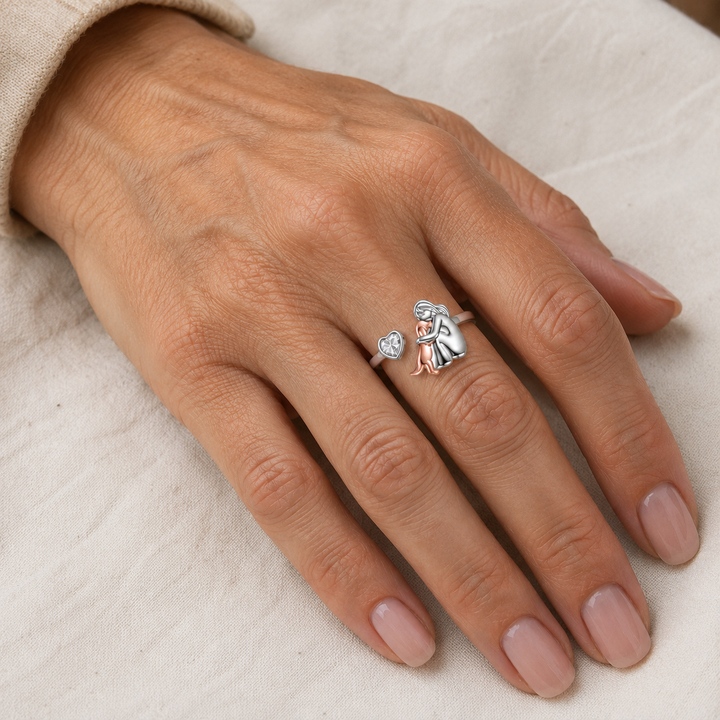 Adjustable Dog Ring – “Always in My Heart” with Zirconia