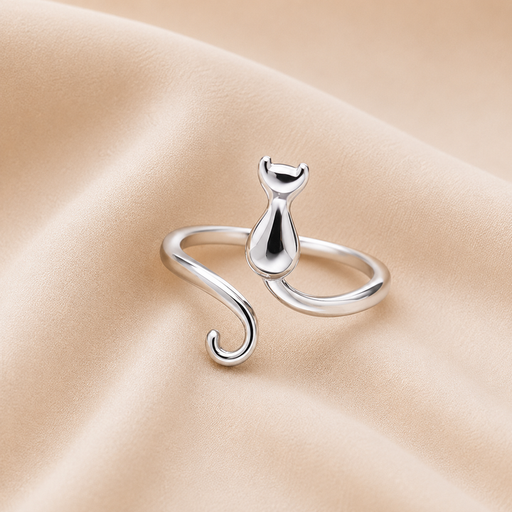 Adorable Cat Ring in Stainless Steel