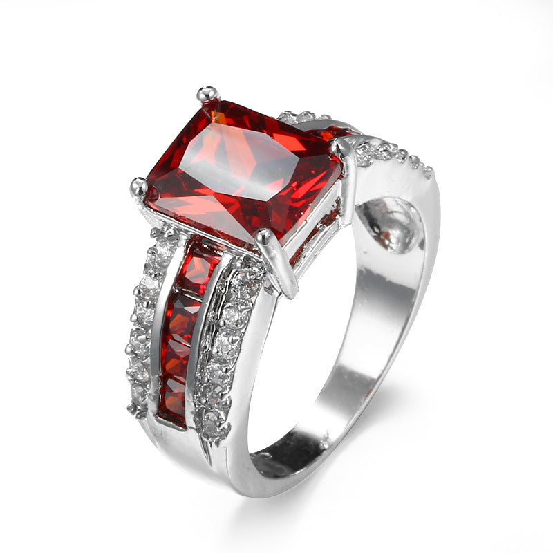 Silver Ruby Ring with Split