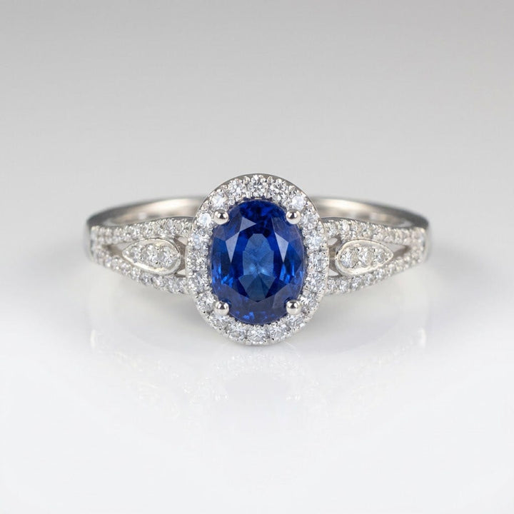 VINTAGE SAPPHIRE HALO RING