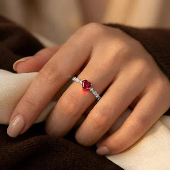 Ruby and Gold Heart Ring