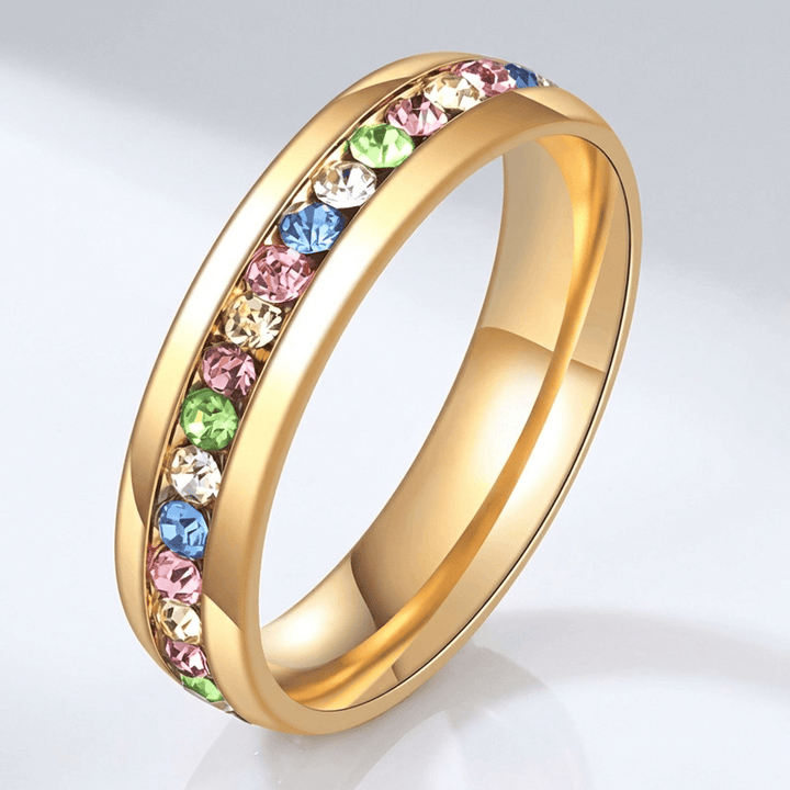 ETERNITY RING IN COLOURED CRYSTAL